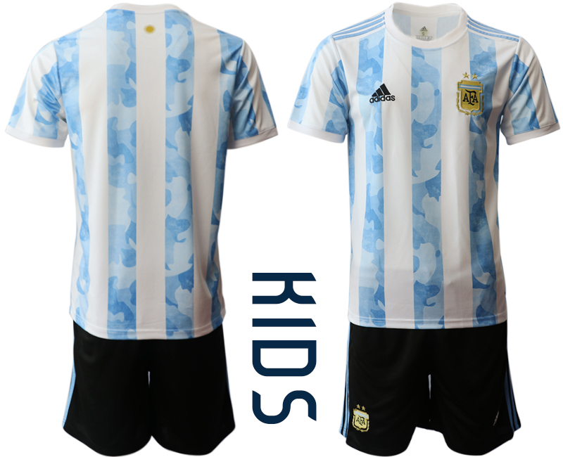 Youth 2020-2021 Season National team Argentina home white Soccer Jersey->argentina jersey->Soccer Country Jersey